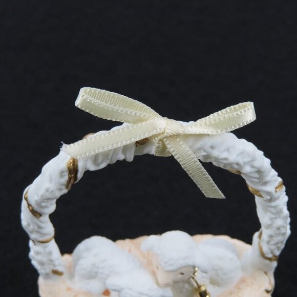 Hallmark Lambs Basket Bone China Christmas Is Gentle Christmas Ornament 1987 VTG - Picture 2 of 9